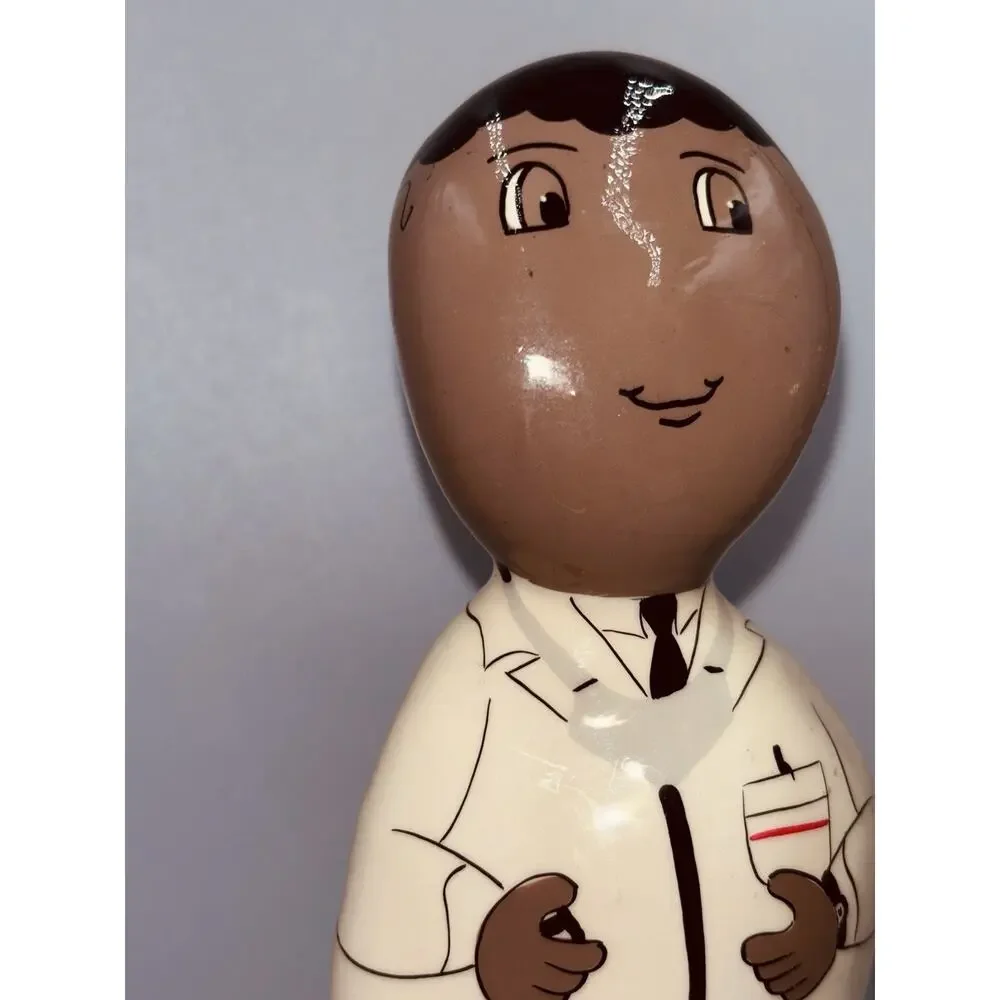Vtg Rock Heads Doctor Figurine Paperweight Hand-painted Signed MB Fenrada/94